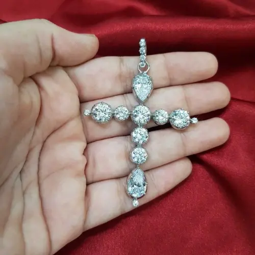 regency Era Cross Pendant set in silver
